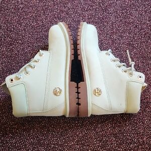 Timberland White Leather Boots